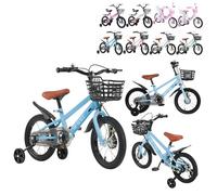 XUANYU 16 Pouces Vélo Enfant avec Panier, Roues Stabilisatrices et Garde-chaîne, Beau Vélo pour Garçons et Filles de 4 à 8 Ans (Bleu-Noir)