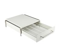 XUANYU 2 en 1 Tiroir Rangement et Support pour Machine à Café, Porte-capsules Anti-dérapant pour 36 Capsules Vertuo, pour Cuisine, Bureau (Blanc)