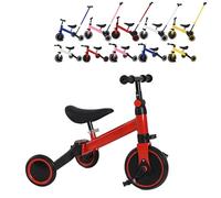 XUANYU 2 en1 Draisienne avec 3 Roues, Tricycle Bébé Évolutif de 1 à 4 Ans, Marchette Enfant Développe l'équilibre et la motricité (Rouge A1)