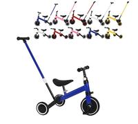 XUANYU 3 en1 Draisienne avec 3 Roues, Tricycle Bébé Évolutif de 1 à 4 Ans, Marchette à Pousser pour Enfants, Poussette Enfant Développe l'équilibre et la motricité (Bleu A)