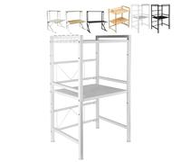 XUANYU 3 Niveaux Support de Four à Micro-Ondes Étagère Micro-Ondes Solide avec Organisateur d'épices Support Micro-Ondes Rack Organisateur de Cuisine à 3 Niveaux (Blanc)