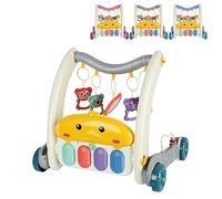 XUANYU 4 en 1 Chariot de Marche Bébé avec Tapis d'Eveil pour Garçon et Fille Trotteur Marche Bebe avec Tableau d'Éveil Détachable Jouet pour Bébé (Gris)