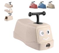 XUANYU 4 en 1 Voiture à Torsion, Scooter, Déambulateur et Voiture à Bascule, Trotteur Bébé avec Coffre à Jouets, Développe l'équilibre et la motricité, Dès 12 Mois (sans Jouets) (Beige)