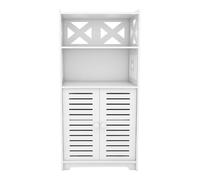 XUANYU 4 Niveaux Meuble de Rangement pour Toilettes Colonne Armoire de Salle de Bain Support pour Papiers Toilettes avec 2 Portes Meuble Colonne Haut Meubles pour Salon Blanc-36×22×75 cm