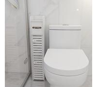 XUANYU 4 Niveaux Petit Meuble de Rangement pour Toilettes Petit Colonne Armoire de Salle de Bain Support pour Papiers Toilettes Meuble Colonne de Toilette Porte-Papier Toilette (Blanc 15×17×78 cm)