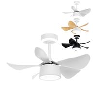 XUANYU Φ79cm/31 Ventilateur de Plafond avec Lumière et Télécommande Dimmable Plafonnier Silencieux avec Moteur DC et Ventilateur Réversible pour Chambre, Salon (5 Lames Bianco)