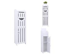 XUANYU Blanc 4 Niveaux Petit Meuble Colonne de Toilette, Support pour Papiers Toilettes, Petit Colonne Armoire de Salle de Bain, Meuble de Rangement pour Toilettes/Salle de Bain/Salon (20*18*78 cm)