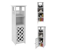 XUANYU Blanc 5 Niveaux Petit Meuble Colonne de Toilette, Support pour Papiers Toilettes, Petit Colonne Armoire de Salle de Bain, Meuble de Rangement pour Toilettes/Salle de Bain/Salon (22*22*78 cm)