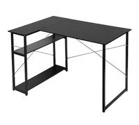 XUANYU Bureau avec Rangement Petit Table Forme L Bureau Angle, Angle Réversible Gaming Table pour Etudier Travailler Chambre (Noir 120x70 cm)