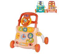 XUANYU Chariot de Marche Pliable pour Tout-petit, Trotteur Marche Bébé à Partir de 6 Mois, Tableau d'Éveil Détachable, Jouet Push Musique pour Garçon et Fille (Rose)