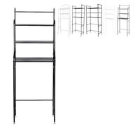 XUANYU Etagère de Salle de Bain 3 Étagères Rangement, Meuble de Rangement au-Dessus des Toilettes WC ou Lave-Linge avec 3 Tablettes, Meuble Etagères de WC (Noir, 55 * 26 * 165 cm)