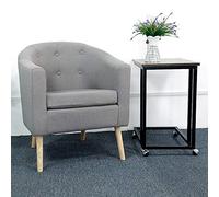 XUANYU Fauteuil Chambre Crapaud, Chauffeuse Avec Accoudoirs, Fauteuil de Salon 1 Personne, Petit Canapé Rembourrée Épaisse en Tissu, 64×50×70 cm, Gris