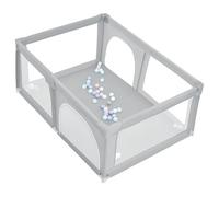 XUANYU Grande Parc Bebe Modulable 180 x 120 x 66 cm, Parc de Jeux Bébé avec Barrière, Parcs pour Bébé et Enfant en Tissu Oxford, 50 Petit Balles et 8 Ventouses Antidérapant (Gris clair)