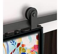 XUANYU Kit de Porte Coulissante de Grange 183 cm/6 FT, Système de Rail + 2 Roulettes, Noir (Modèle T)