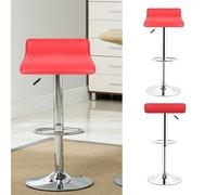 XUANYU Lot de 2 tabourets de bar en simili cuir PU, réglable en hauteur 63-83 cm, tabouret de cuisine avec repose-pieds, tabouret de cuisine moderne design, rotation 360° (rouge)