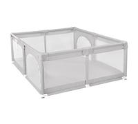 XUANYU Parc Bébé avec Tapis et Porte Zippée Parc Bebe Modulable Grand Parc Enfant Pliable Parc de Jeux Bébé pour la Maison (Gris-L200 x l150 x H68 cm)