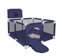XUANYU Parc Bébé Carré avec Barrières et Porte, Petit Parcs de Jeux Pliable en Tissu Oxford, Centre d'activités Bébé, Petit Parc Enfant pour Intérieur/Extérieur (Bleu 126 x 126 x 66 cm)
