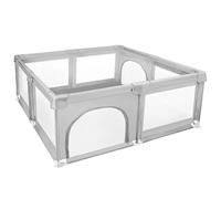 XUANYU Parc Bébé Carré avec Barrières et Porte, Petit Parcs de Jeux Pliable en Tissu Oxford, Centre d'activités Bébé, Petit Parc Enfant pour Intérieur/Extérieur (Gris clair 120 x 120 x 66 cm)