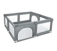 XUANYU Parc Bébé Carré avec Barrières et Porte, Petit Parcs de Jeux Pliable en Tissu Oxford, Centre d'activités Bébé, Petit Parc Enfant pour Intérieur/Extérieur (Gris 120 x 120 x 66 cm)