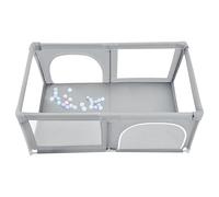 XUANYU Parc Bébé en Tissu Oxford, Parc de Jeux avec Barrières, 50 Petit Balles, Centre d'activités Bébé, Parcs Enfant pour Intérieur/Extérieur (Gris clair A 180 x 120 x 66 cm)