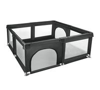 XUANYU Parc Bebe Modulable 120 x 120 x 66 cm en Tissu Oxford, Parc Enfant avec Barrières et 50 Petit Balles, Parcs de Jeux Bébé pour Intérieur/Extérieur (Noir)