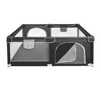 XUANYU Parc Bébé Modulable en Tissu Oxford, Centre d'activités Bébé avec Barrières et Sac de Rangement, Parc Enfant pour Appartement, Parcs de Jeux pour Intérieur/Extérieur (Noir 160 x 120 x 66 cm)