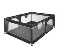 XUANYU Parc Bébé Rectangulaire avec Barrières et Porte, Parcs de Jeux Pliable en Tissu Oxford, Centre d'activités Bébé, Parc Enfant pour Intérieur/Extérieur (Noir 160 x 120 x 66 cm)