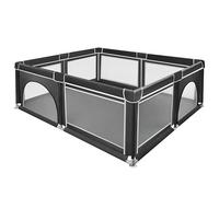 XUANYU Parc Bébé Rectangulaire avec Barrières et Porte, Parcs de Jeux Pliable en Tissu Oxford, Centre d'activités Bébé, Parc Enfant pour Intérieur/Extérieur (Noir 180 x 150 x 66 cm)