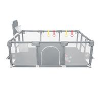 XUANYU Parc Bébé Rectangulaire avec Barrières et Porte, Parcs de Jeux Pliable en Tissu Oxford, Centre d'activités Bébé, Parc Enfant pour Intérieur/Extérieur (Gris A 180 x 120 x 66 cm)