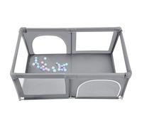 XUANYU Parc Bébé Rectangulaire avec Barrières et Porte, Parcs de Jeux Pliable en Tissu Oxford, Centre d'activités Bébé, Parc Enfant pour Intérieur/Extérieur (Gris B 180 x 120 x 66 cm)