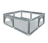 XUANYU Parc Bébé Rectangulaire avec Barrières et Porte, Parcs de Jeux Pliable en Tissu Oxford, Centre d'activités Bébé, Parc Enfant pour Intérieur/Extérieur (Gris 180 x 150 x 66 cm)