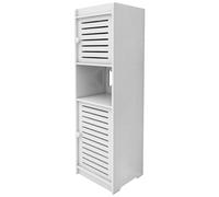XUANYU Petit Meuble de Salle de Bain 4 Niveaux Petit Colonne Armoire de Salle de Bain Meuble Colonne de Toilettes Porte-Papier Toilette Support pour Papiers Toilettes, Blanc 22×20×75 cm