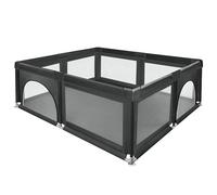 XUANYU Petit Parc Bebe Modulable 120 x 120 x 66 cm, Petit Parcs Enfant, Parc de Jeux Bébé avec Barrière, Parcs Bébé en Tissu Oxford, 50 Balles et 8 Ventouses Antidérapant (Noir)