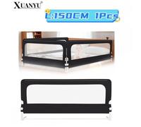 XUANYU Pliant Barrière De Lit Enfants Bébés Protection Bord De Lit Pour Sécurité 150*70*26cm,Noir