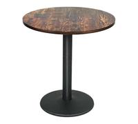 XUANYU Table à Manger pour 4 Personnes, Tables de Cuisine Industriel en Bois et Fer, Table Rond pour Bar, Bistro, Salle à Manger, Cuisine et Salon (Marron-Noir φ60 x 72 cm, Grain-Bois)