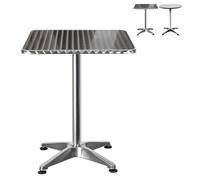 XUANYU Tables à Manger 4 Personnes, Table Bistrot Cuisine Hauteur 70/110 cm, Table Mange Debout Pliable pour Salle à Manger, Salon, Bureau (Argent, Carré)
