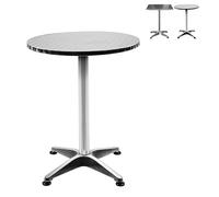 XUANYU Tables à Manger 4 Personnes, Table Bistrot Cuisine Hauteur 70/110 cm, Table Mange Debout Pliable pour Salle à Manger, Salon, Bureau (Argent, Rond)