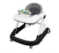 XUANYU Trotteurs et Centre d'activités 2 en 1, Trotteur Marche Bébé Évolutif avec Centre de Jeu et Hauteur Réglable, Trotteur Pousseur Bébé à Partir de 6 Mois (Noir II)