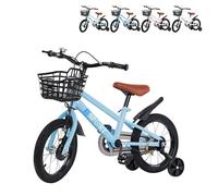 XUANYU Vélo Enfant pour 2 à 8 Ans avec Roues Stabilisatrices, Draisienne Vélos avec Pédales et Rétropédalage pour Débutant, VTC pour Fille et Garçon (Bleu 14 Pouces)