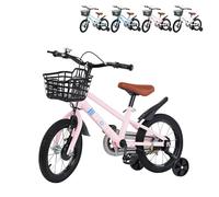 XUANYU Vélo Enfant pour 2 à 8 Ans avec Roues Stabilisatrices, Draisienne Vélos avec Pédales et Rétropédalage pour Débutant, VTC pour Fille et Garçon (Rose 16 Pouces)