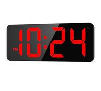 XUANZIT Horloge Murale numérique LED avec Grand écran, Grands Chiffres, Gradation Automatique, Surface antireflet, Format 12/24 Heures, Petite Horloge Murale silencieuse pour Salon, Chambre, Ferme,