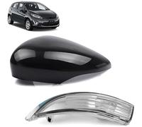 XUBOR ensemble cache rétroviseur extérieur Lampe indicateur de porte, lentille transparente et couvercle rétroviseur latéral gauche côté passager Panther noir, pour Ford, pour Fiesta