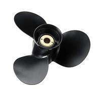 XUBOR Moteur à hélice Hors-Bord 10 5/8X12, 25-70hp, 48-73134A40, hélice Marine en Aluminium, 3 pales, cannelure à 13 Dents Hélice de Moteur Hors-Bord