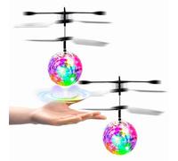 XUBX 2 pièces RC Flying Ball Kids Toys, Hélicoptère d'avion RC à LED avec capteur de Main, Mini hélicoptère Infrarouge Jouets Volants, Magic Flying Orb Ball, Jeux d'intérieur et d'extérieur