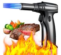 XUBX Chalumeau de Cuisine, Torche de Cuisine, Professionnelle Torche de Butane avec La Serrure de Sécurité / Flamme Réglable, Mini Flamme Briquet, Chalumeau Culinaire (Butane Non Inclus)