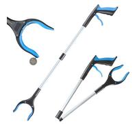 XUBX Cueilleur Magnétique Rouge à Quatre Mâchoires 83 CM, Ramasseur à Tuyau Pliable avec Piles & Lumière LED, Pince à épiler Professionnelle pour Saisir De Petites Pièces