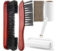 XUBX Ensemble de 4 + 1 brosse de billard pour table de billard, brosse de table de billard, brosse en bois massif pur, table de billard et brosse de rail/rouleau anti-peluche/chiffon de nettoyage pour