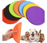 XUBX Lot de 7 disques volants pour chien, frisbee pour animaux de compagnie, frisbees pour chiens, soucoupe volante flottante en caoutchouc naturel, résistant aux morsures, jouet d'entraînement pour