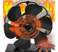 XUBX Mini ventilateur de poêle à bois 6 lames pour la circulation de la chaleur,Ventilateur de poêle à chaleur Ventilateur poele à granulés pour foyer/brûleur/bûches/cheminée