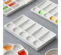 XUBX Palette Mixte, Palette de Peinture d'art, Palette de Peinture en Céramique pour Artiste, Palettes de Couleurs Peintures Aquarelle